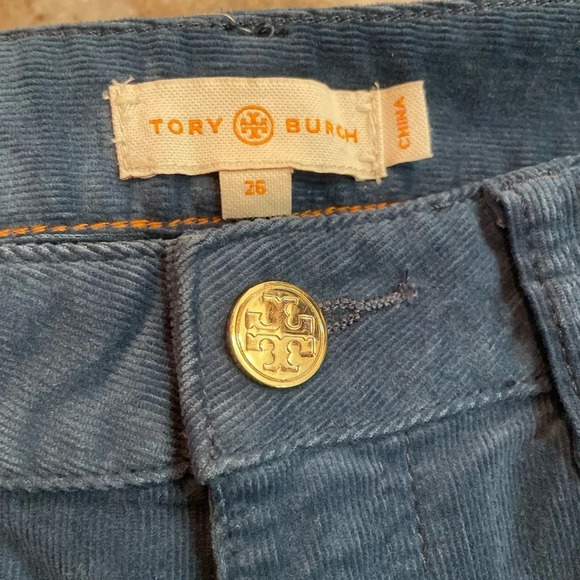 Tory Burch  “Super Skinny Jean” Corduroy Pants in Teal size 26 - Picture 2 of 8